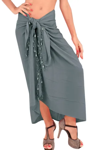 LA LEELA Swimwear Wrap Pareo Sarong Bikini Cover up Solid 70"X43" Turquoise_5106