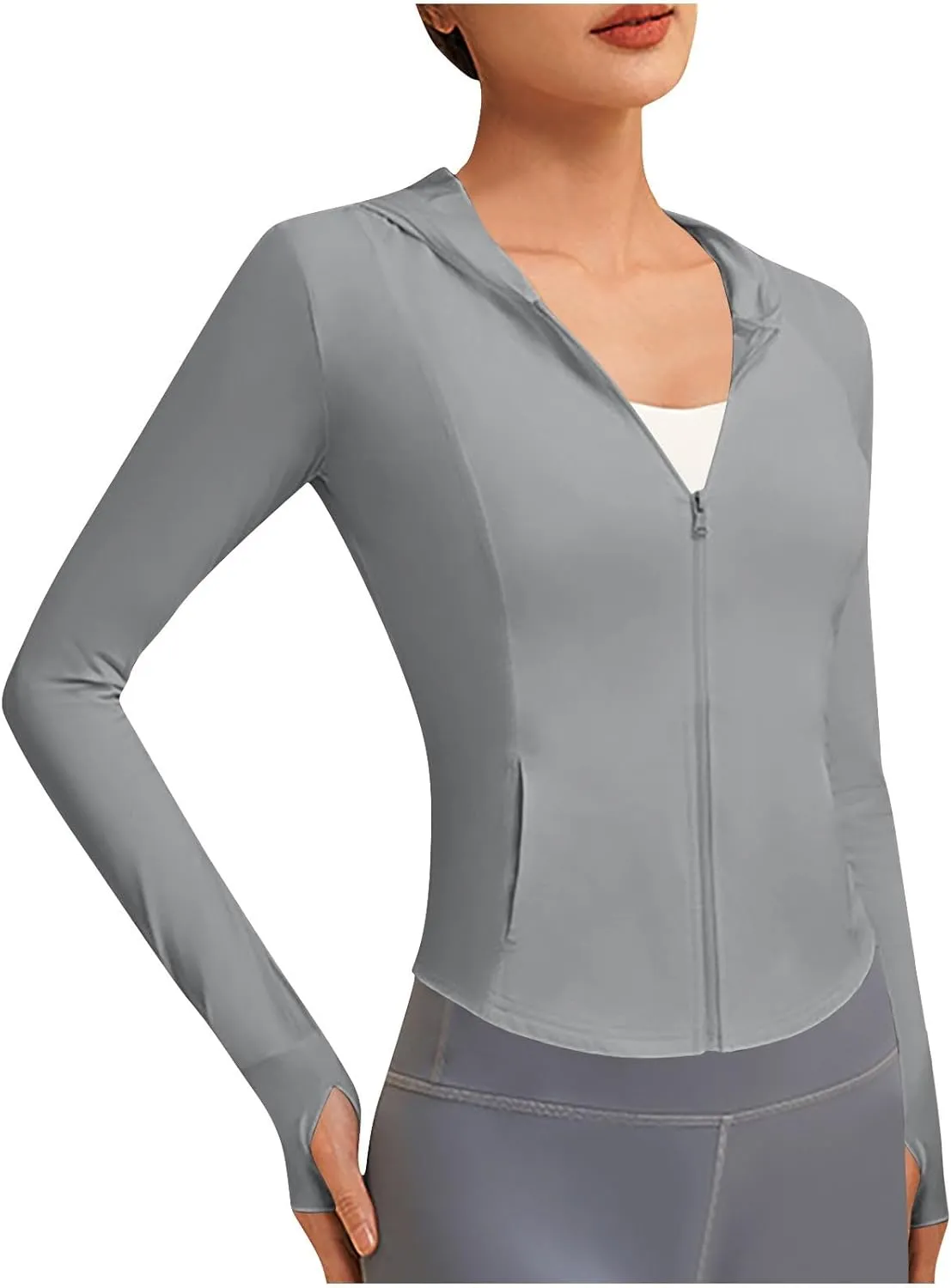 Light Jackets For Women Casual Workout Athletic Zip Up Jacket Travel Compression Slim Fit Cool Hoodies Yoga Shirts