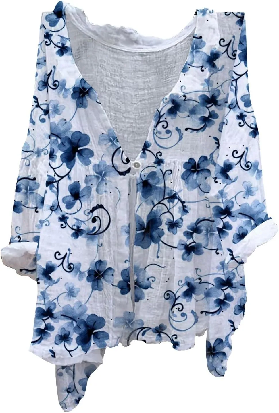 Linen Shirts for Women Print Natural Autumn Fragrant Fabric Shirt Yellow Tops for Women Long Sleeve Button Up Shirts