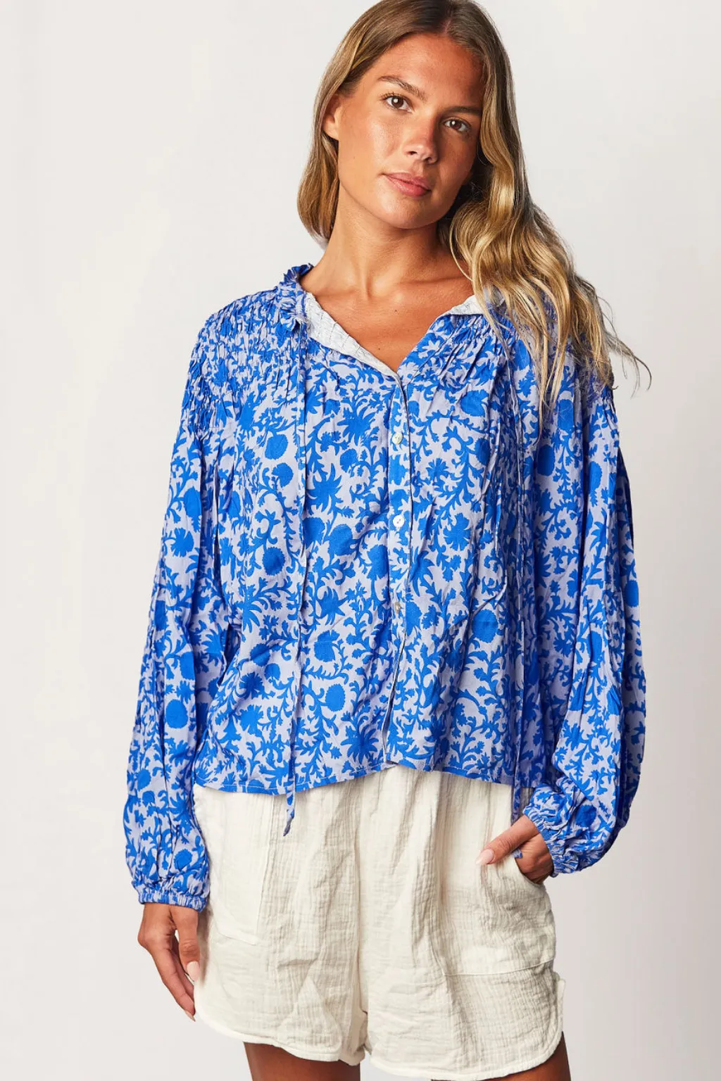 Lorelei Blouse // Blue Blooms