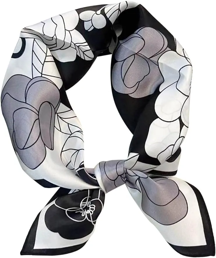 MEISEE 100% Pure Mulberry Silk Scarf 21" Square Scarf Neckerchief Headscarf Breathable Lightweight for Women Gift Packed