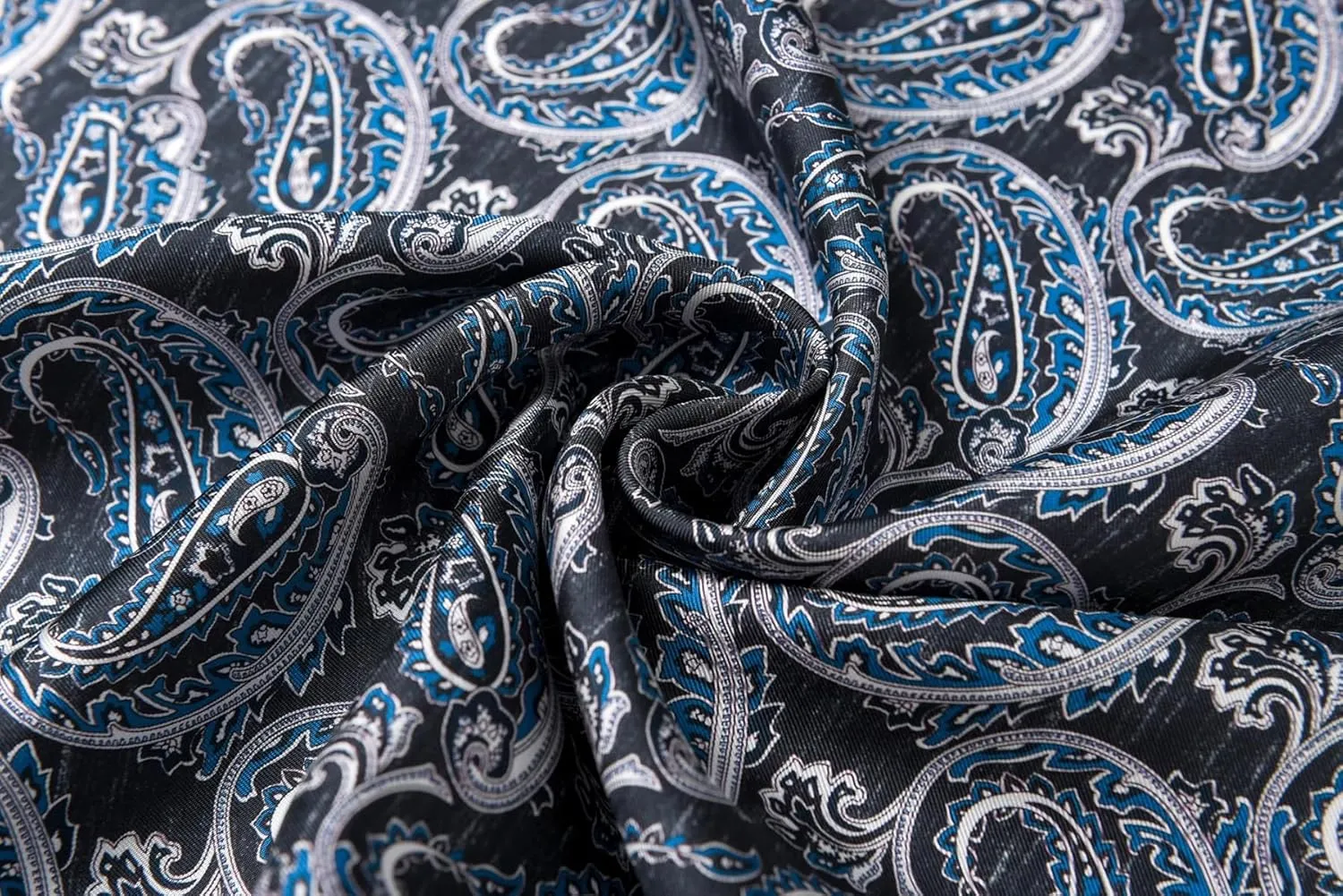 Men 100 Silk Square Scarf 26"x26" Twill Neck Scarves Wrap Business Casual Breathable Lightweight Paisley