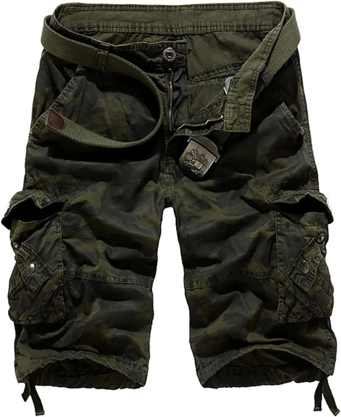 Mens Camo Work Shorts Relaxed Fit Multi-Pocket Camouflage Cargo Shorts Outdoor Fashion Lightweight Hiking Hunting Shorts