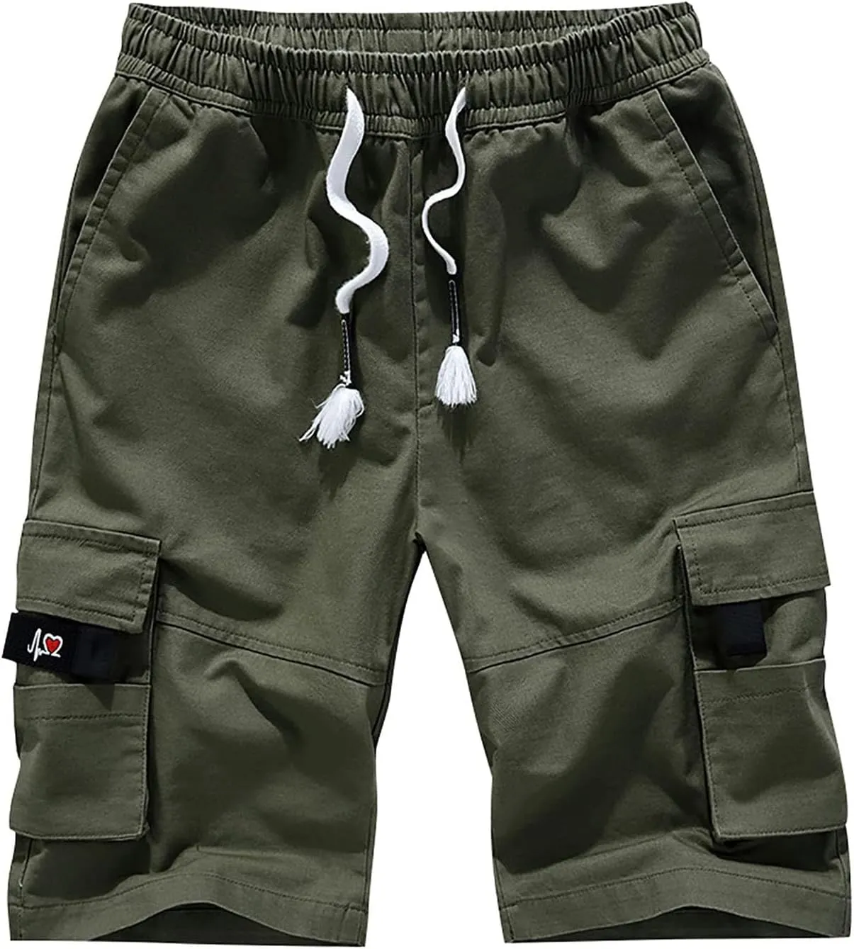 Men's Cargo Shorts Elastic Waistband Drawstring Summer Casual Shorts Relaxed Fit Work Shorts
