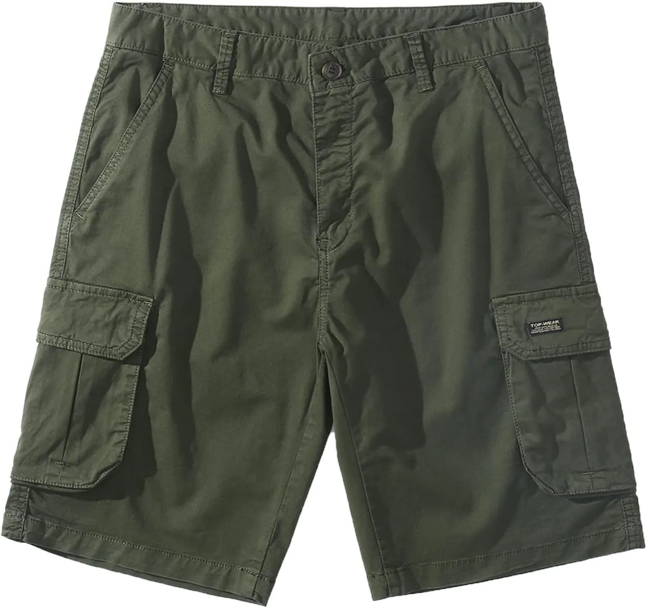 Men's Cargo Shorts Relaxed Fit Multi Zipper Straight Linen Shorts Summer Classic 5 Inch Inseam Basic Work Shorts
