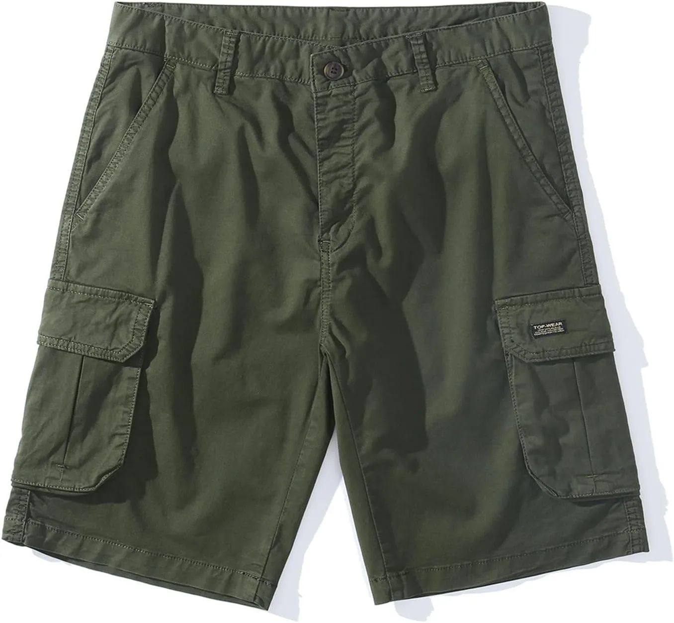 Men's Cargo Shorts Relaxed Fit Multi Zipper Straight Linen Shorts Summer Classic 5 Inch Inseam Basic Work Shorts