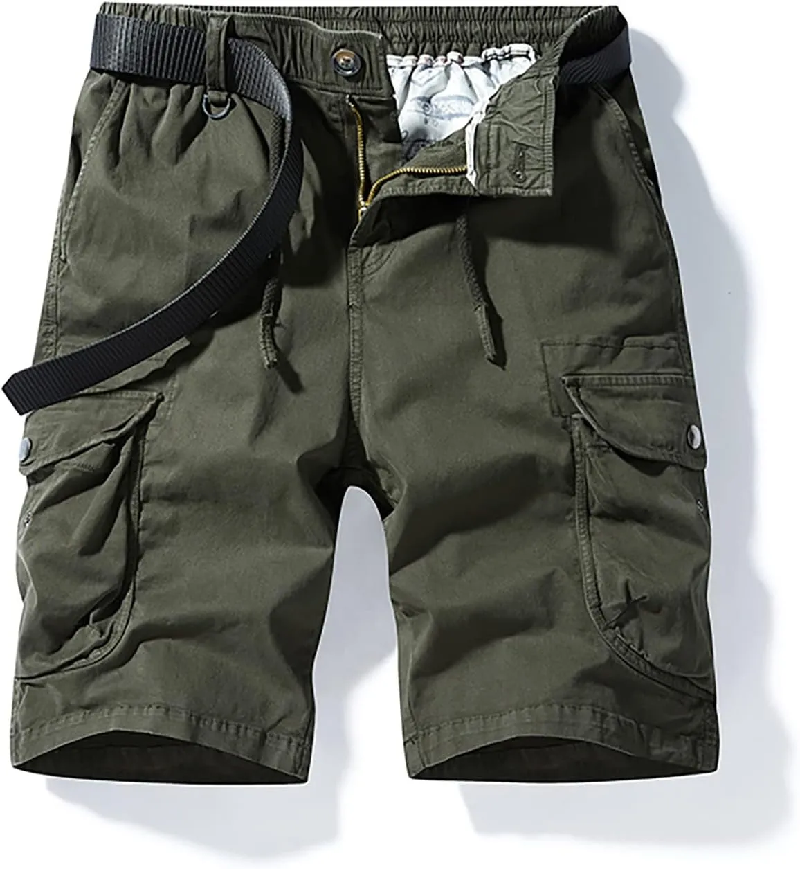 Men's Cotton Twill Cargo Shorts Classic Relaxed Fit Tactical Shorts Casual Outdoor Fishing Shorts with Multi Pockets
