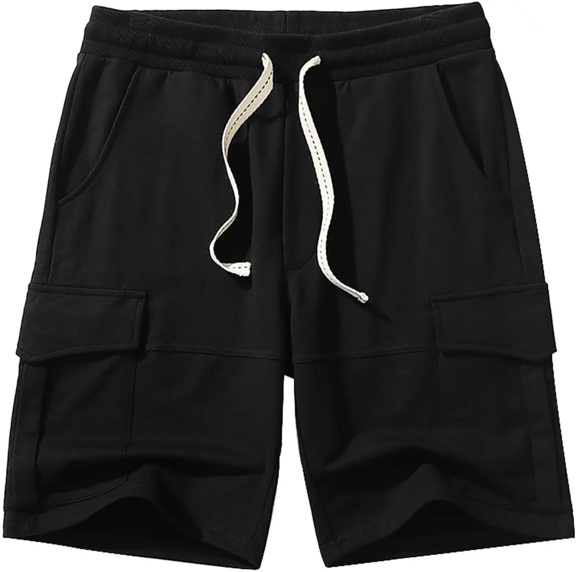 Mens Shorts Athletic Cotton Relaxed Fit Shorts Comfy Cargo Shorts Wide Leg Men Summer Beach Shorts Multic-Pocket Loose