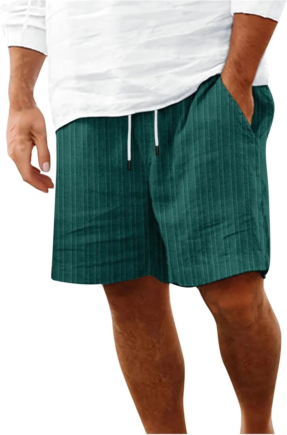 Men's Shorts Casual Beach Shorts Hawaiian Shorts for Men Summer Linen Shorts Relaxed Fit Loungewear Stylish Stripes Print