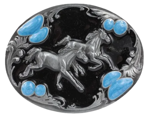 Mighty Horses Belt Buckle