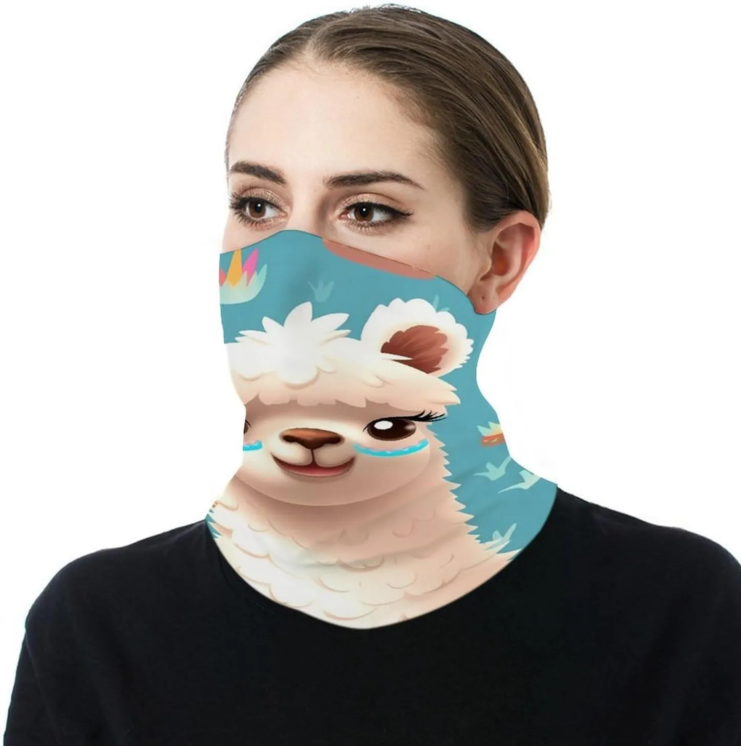 Neck Gaiter Alpaca Patterm Balaclava Breathable Neck Gaiters Windproof Scarf Face Covering for Women Men