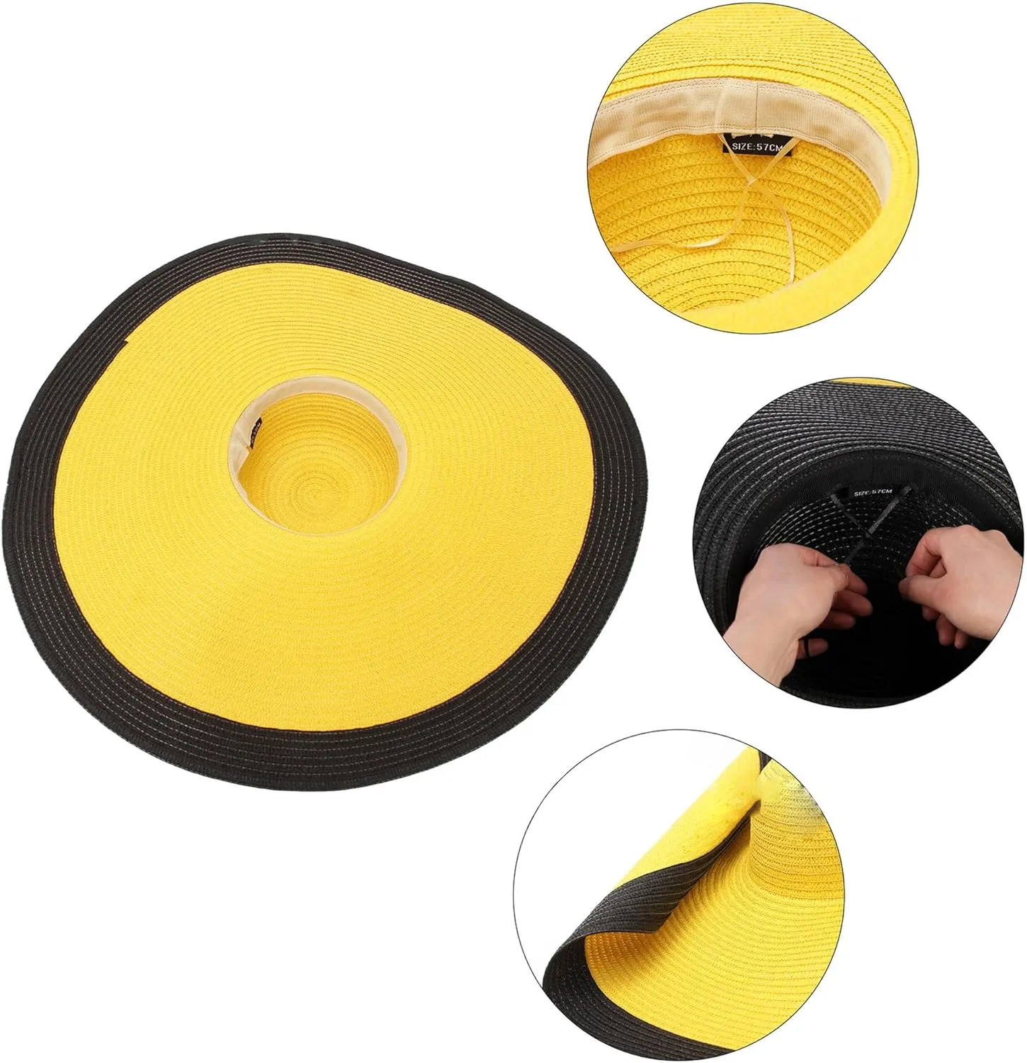 Oversized Beach Straw Hats for Women Extra Large Wide Brim Beach Hat Foldable Roll up Floppy Sun Hat Summer UV Protection