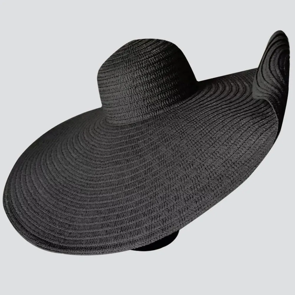Oversized Beach Straw Hats for Women Extra Large Wide Brim Beach Hat Foldable Roll up Floppy Sun Hat