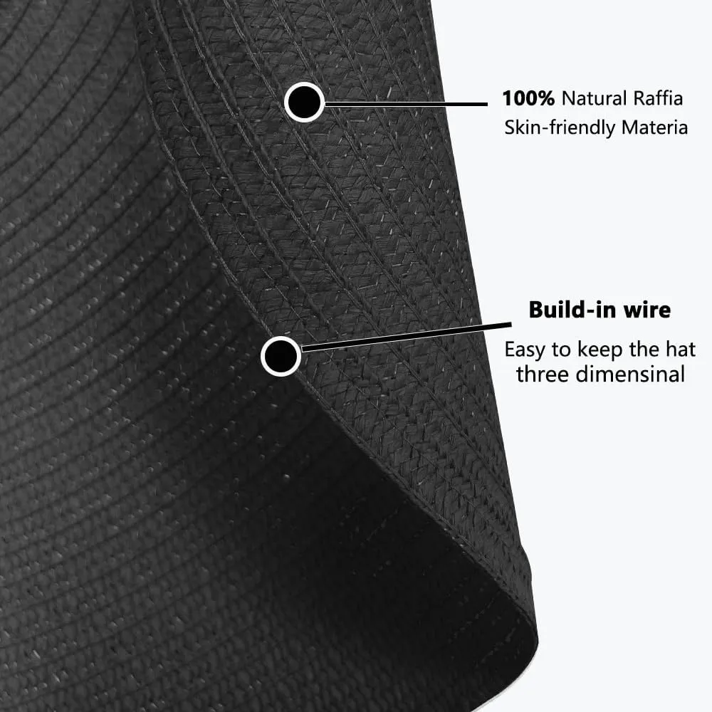 Oversized Beach Straw Hats for Women Extra Large Wide Brim Beach Hat Foldable Roll up Floppy Sun Hat