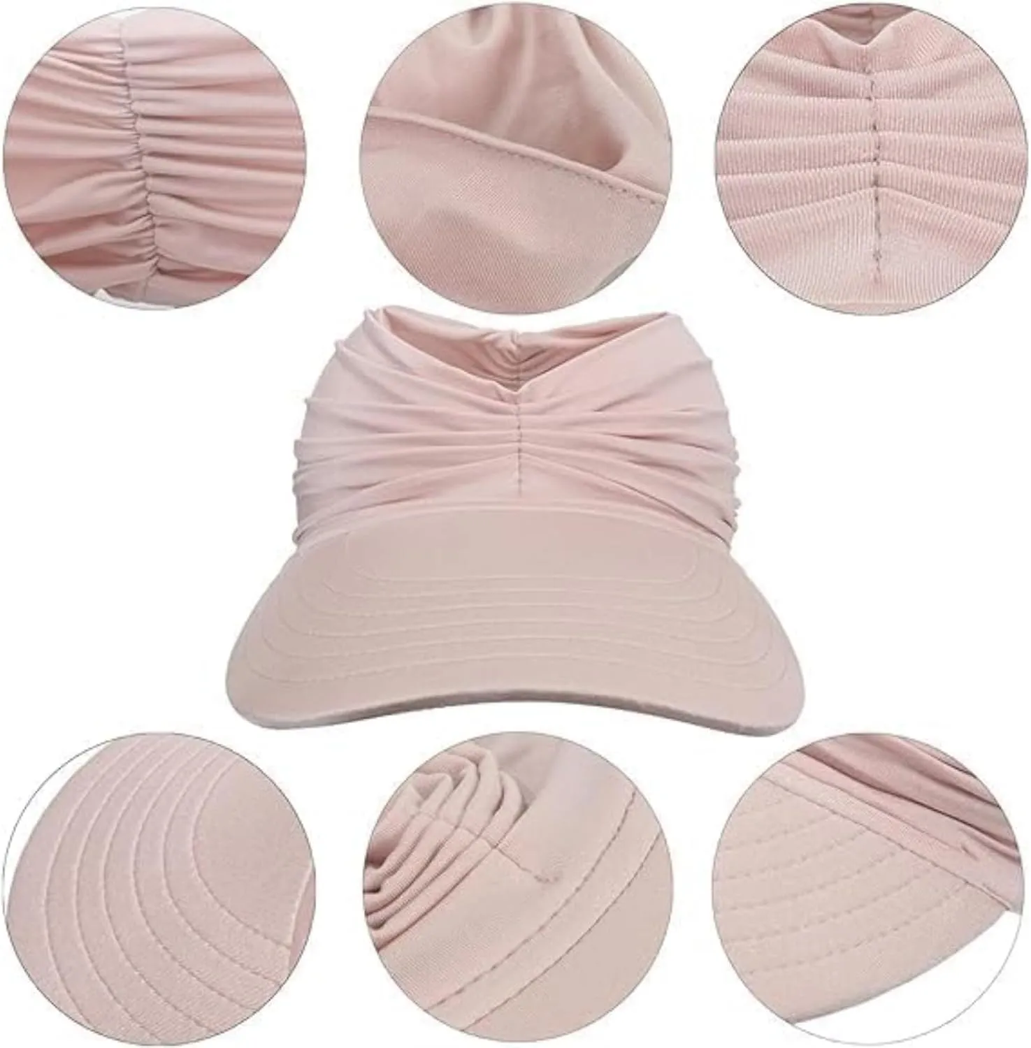 Peshoriadm Summer Women's Sun Hat, Elastic Top Ponytail Sun Beach Hats,Peshoriadm Sun Hats,Adjustable Golf Wide Brim Cap