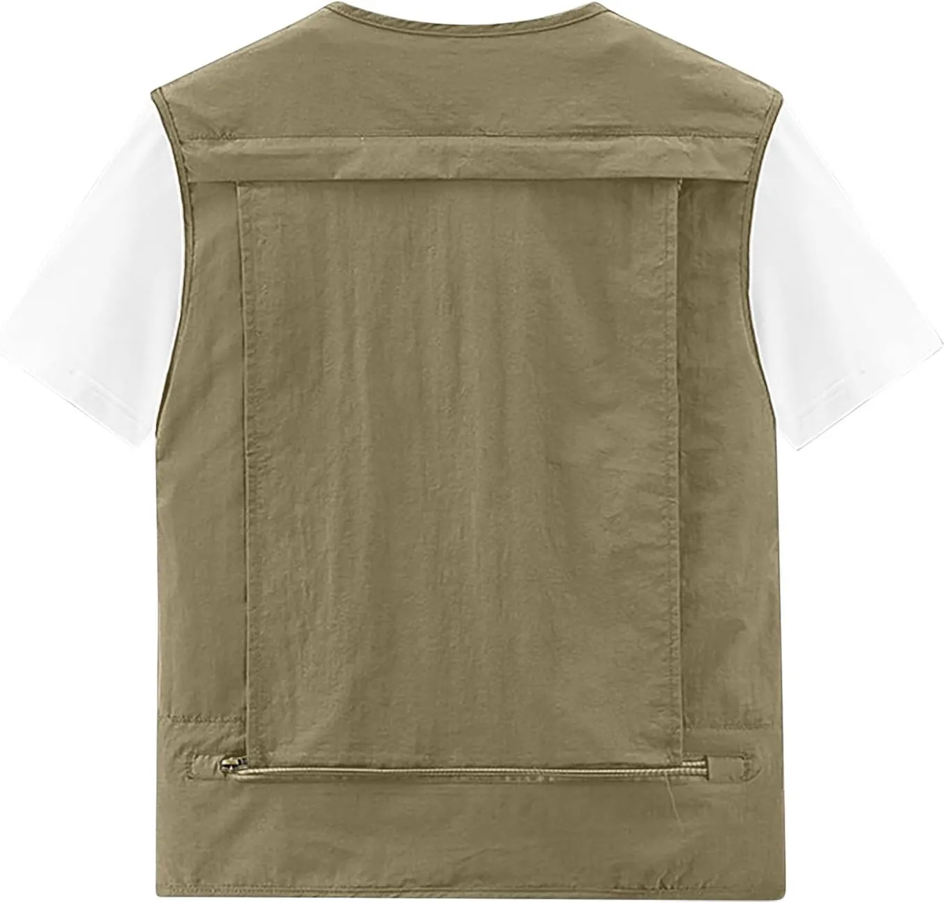 Plus Size Men's Lightweight Quick Dry Multi Pockets Utility Vest Casual Outdoor Fishing Travel Photo Cargo Vest Jacket