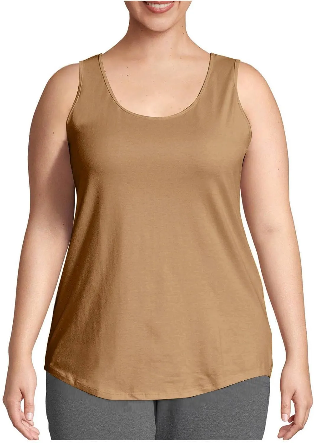 Plus Size Tops for Women Loose Fit Tank Top Summer Casual Scoop Neck Trendy Sleeveless Shirts Fashion Flowy Blouse