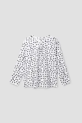 Polka Dot Shirt For Women - White