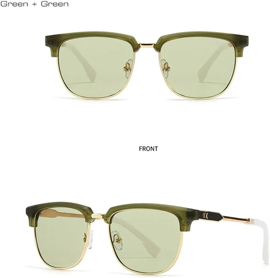 Popular Fashion Men Sunglasses Gradient Shades UV400 Vintage Women Green Glasses
