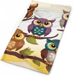 Scarf for Men Women Owls Birds Neck Gaiter Breathable Bandana Warmer Balaclava Windproof Face Mask Sun Protection Headwear Head Wrap for Skiing Hiking Cycling