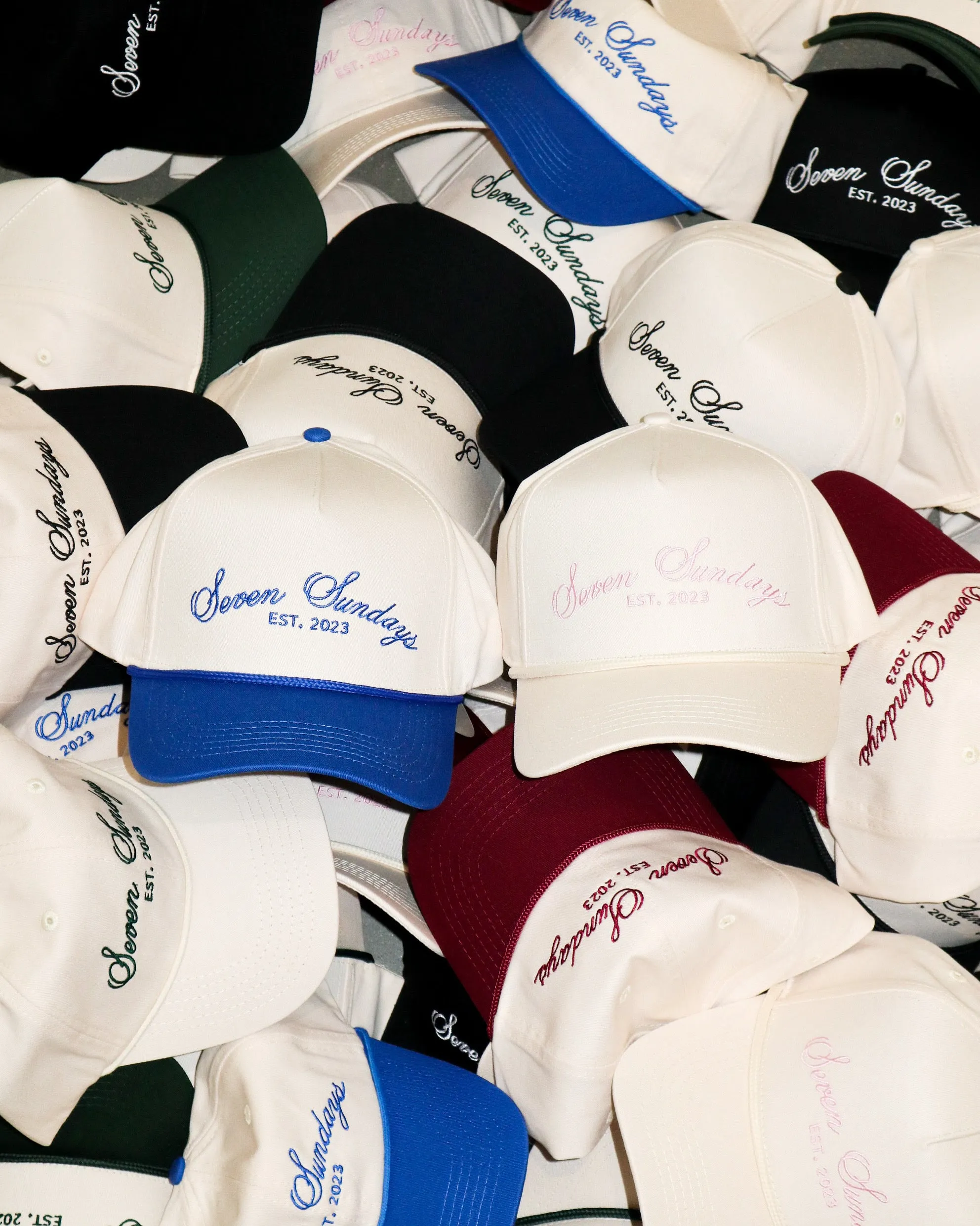 Seven Sundays x Bella Chic Dad Hat | Pink/ White