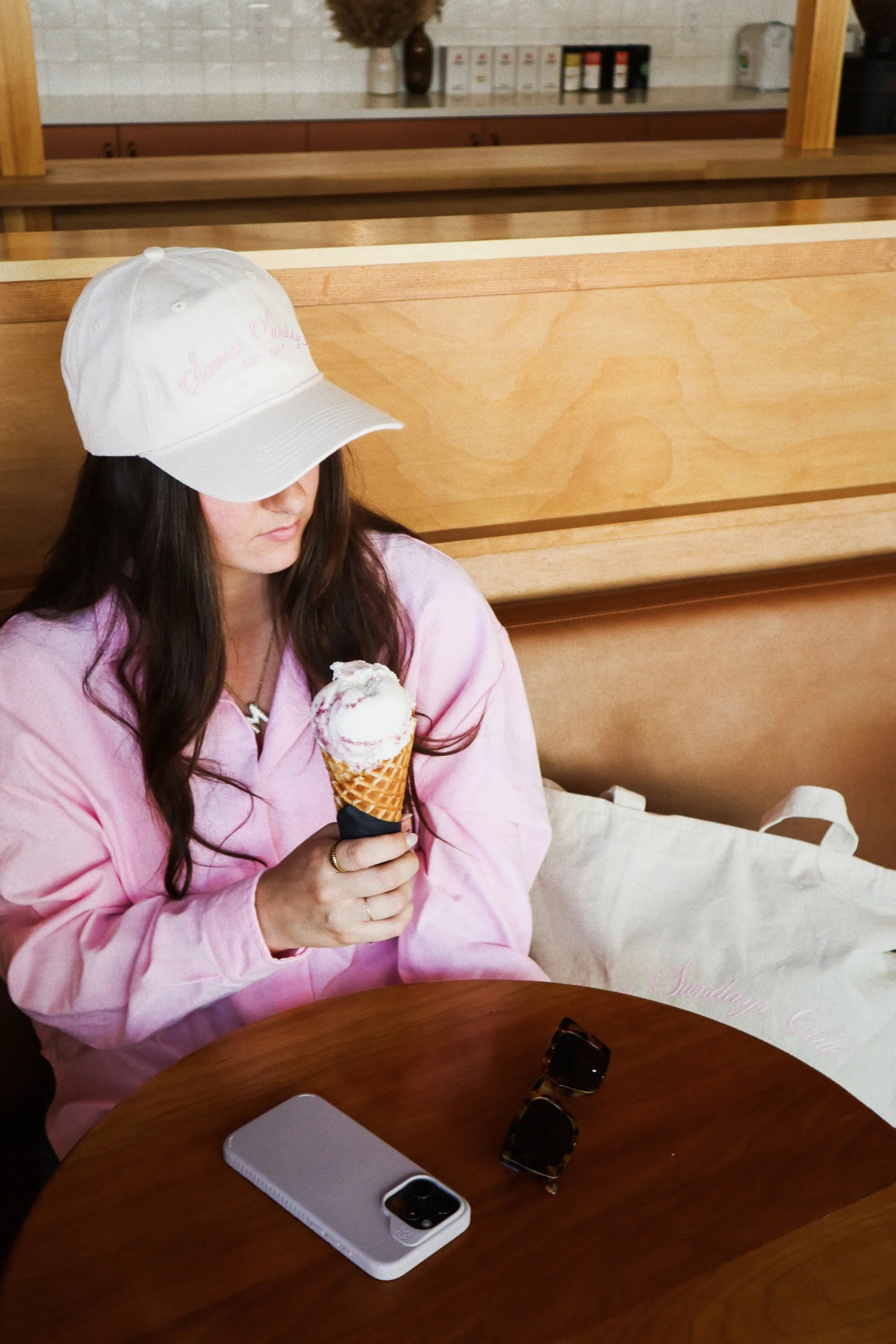 Seven Sundays x Bella Chic Dad Hat | Pink/ White