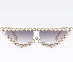 Shiny Elegant Metallic Frame Diamond Sunglasses