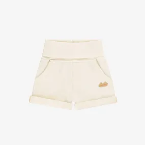 Short crème en doux coton français, naissance || Cream shorts in soft french cotton, newborn