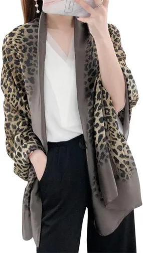 Silk Scarf for Women Fashion Floral Printed Large Lightweight Sunscreen Shawls Wraps Headscarf