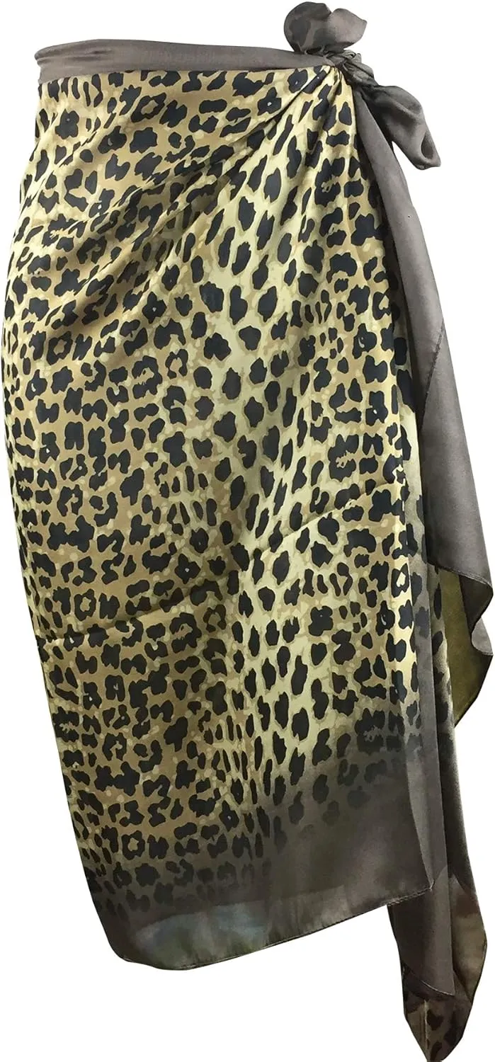 Silk Scarf for Women Fashion Floral Printed Large Lightweight Sunscreen Shawls Wraps Headscarf