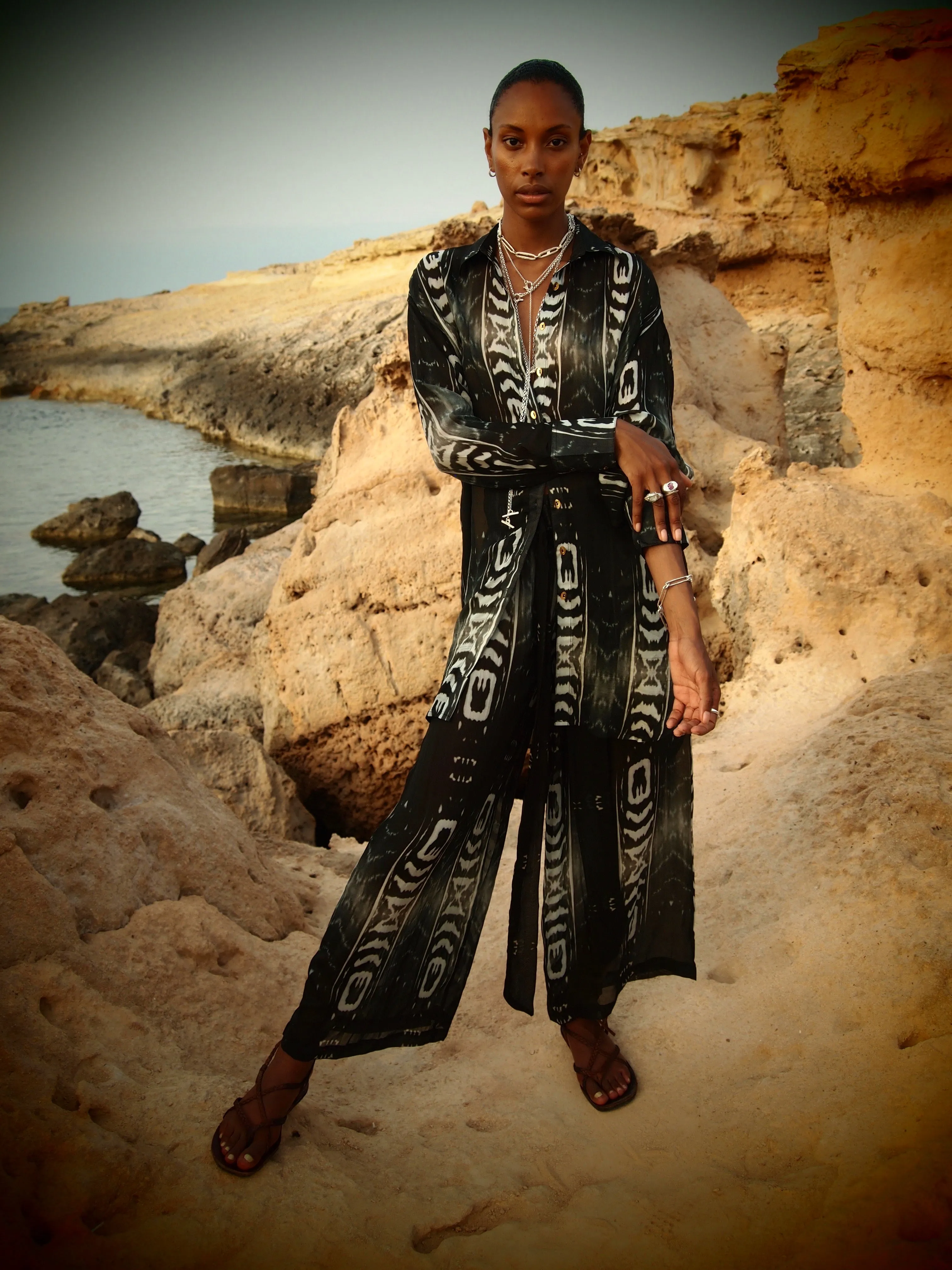 Silk Shirt in Pinea Print