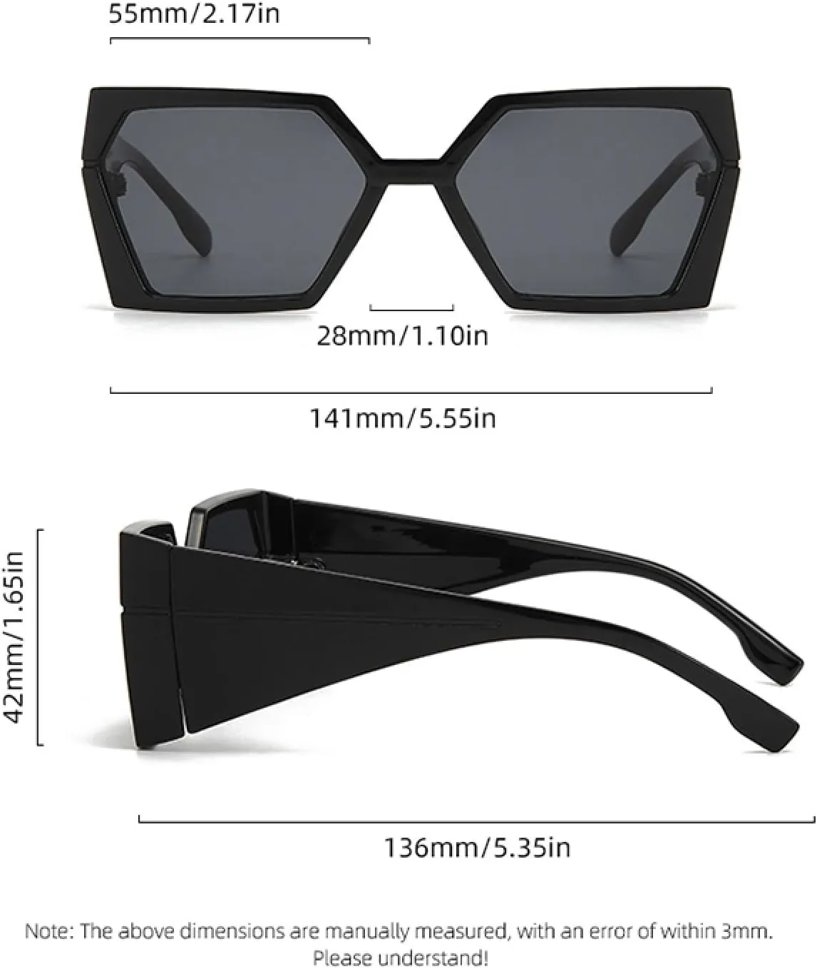 Style Wide-leg Large Frame Sunglasses, Fashionable and Individualized Styling Sunglasses for Men and Women.