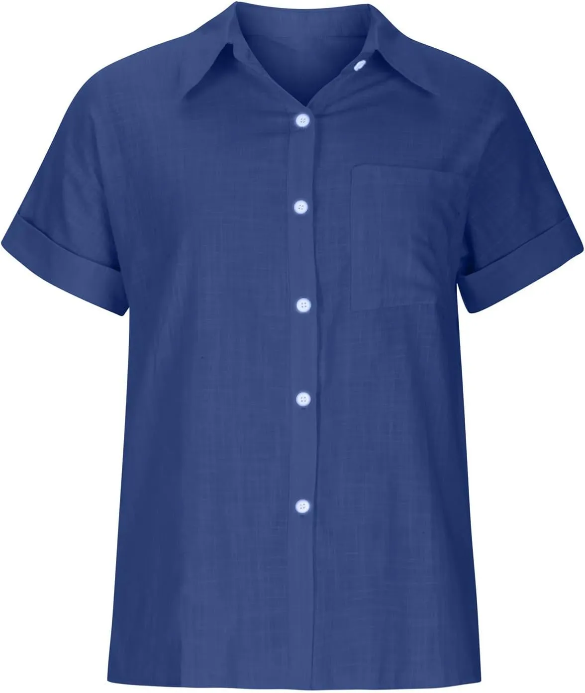 Summer Tops for Women 2023 Trendy Cotton Linen Button Down Blouses Casual Loose Short Sleeve Semi Formal Work Shirts