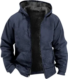 SUWBMHWE Light Jacket Men,Men's Zipper Hoodie Heavyweight Long Sleeve Casual Tops Warm Sweatshirt Jacket with Pocket