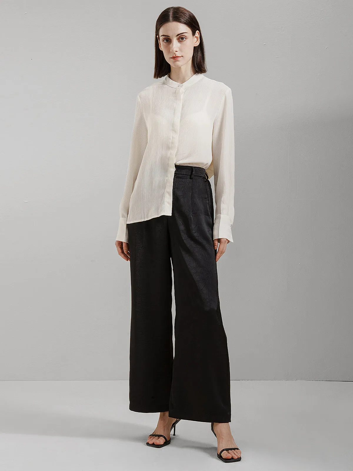 Textured Semi Sheer Blouse