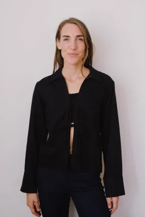 tie blouse - kaluz - black