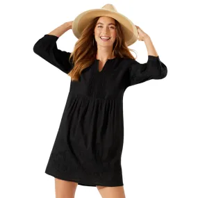 Tommy Bahama St. Lucia Full Sleeve Split Neck Dress SS500013 - Stand Alone Covers Black