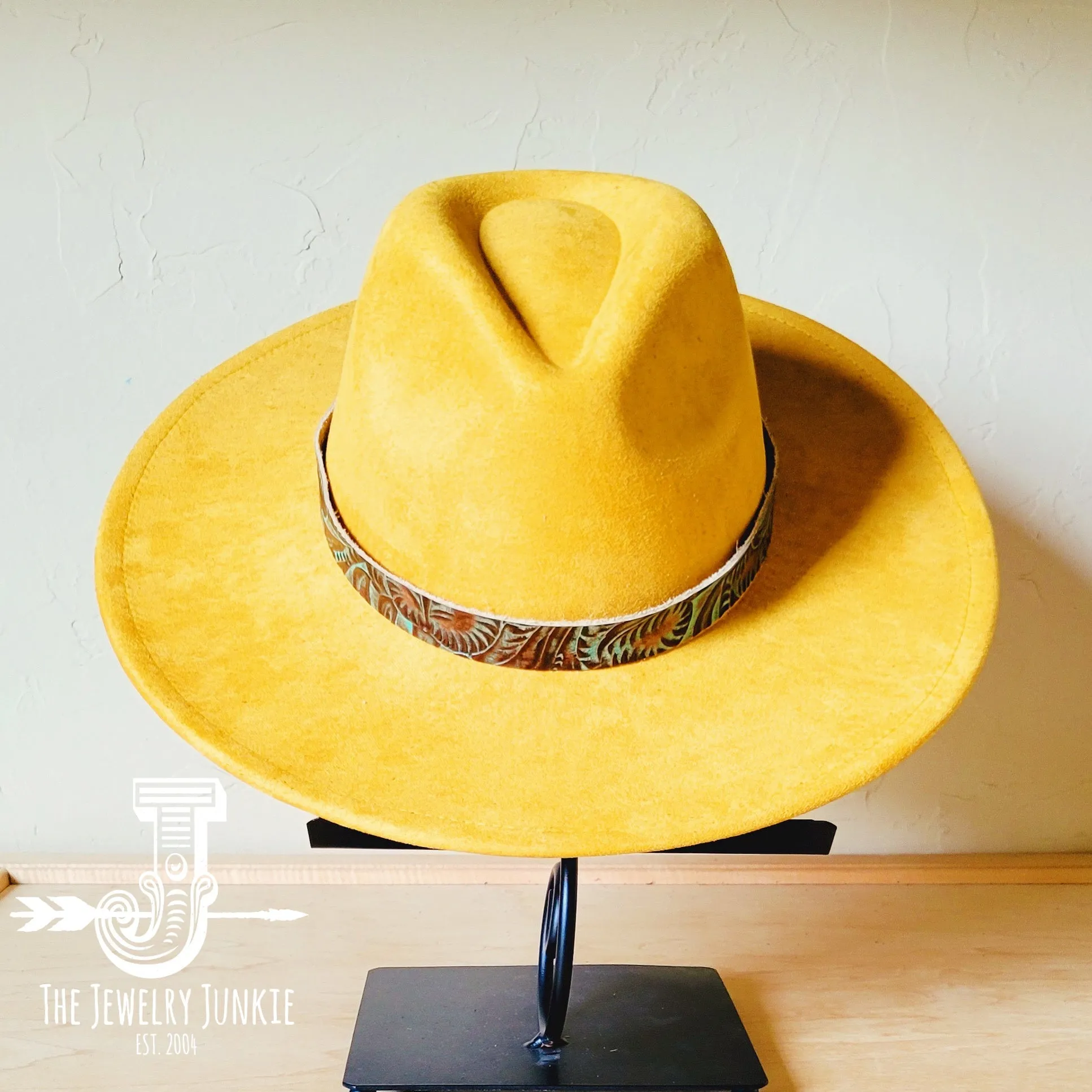 Turquoise Floral Western Leather Band w/ Choice of Boho Hat 984z