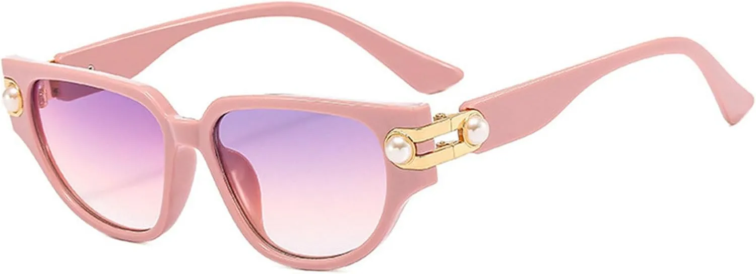 Vintage Cat Eye Sunglasses Women Sun Glasses For Female Luxury Pearl Sunglasses Trendy Sexy Ladies Elegant Eyeglasses UV400