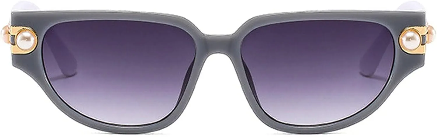 Vintage Cat Eye Sunglasses Women Sun Glasses For Female Luxury Pearl Sunglasses Trendy Sexy Ladies Elegant Eyeglasses UV400