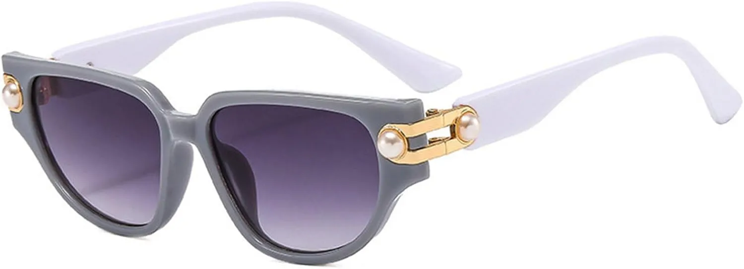 Vintage Cat Eye Sunglasses Women Sun Glasses For Female Luxury Pearl Sunglasses Trendy Sexy Ladies Elegant Eyeglasses UV400