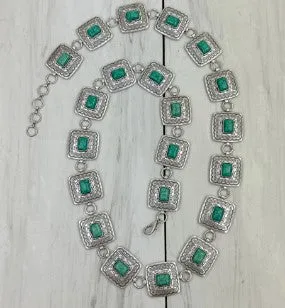 Vintage Metal Belt w/ Stones
