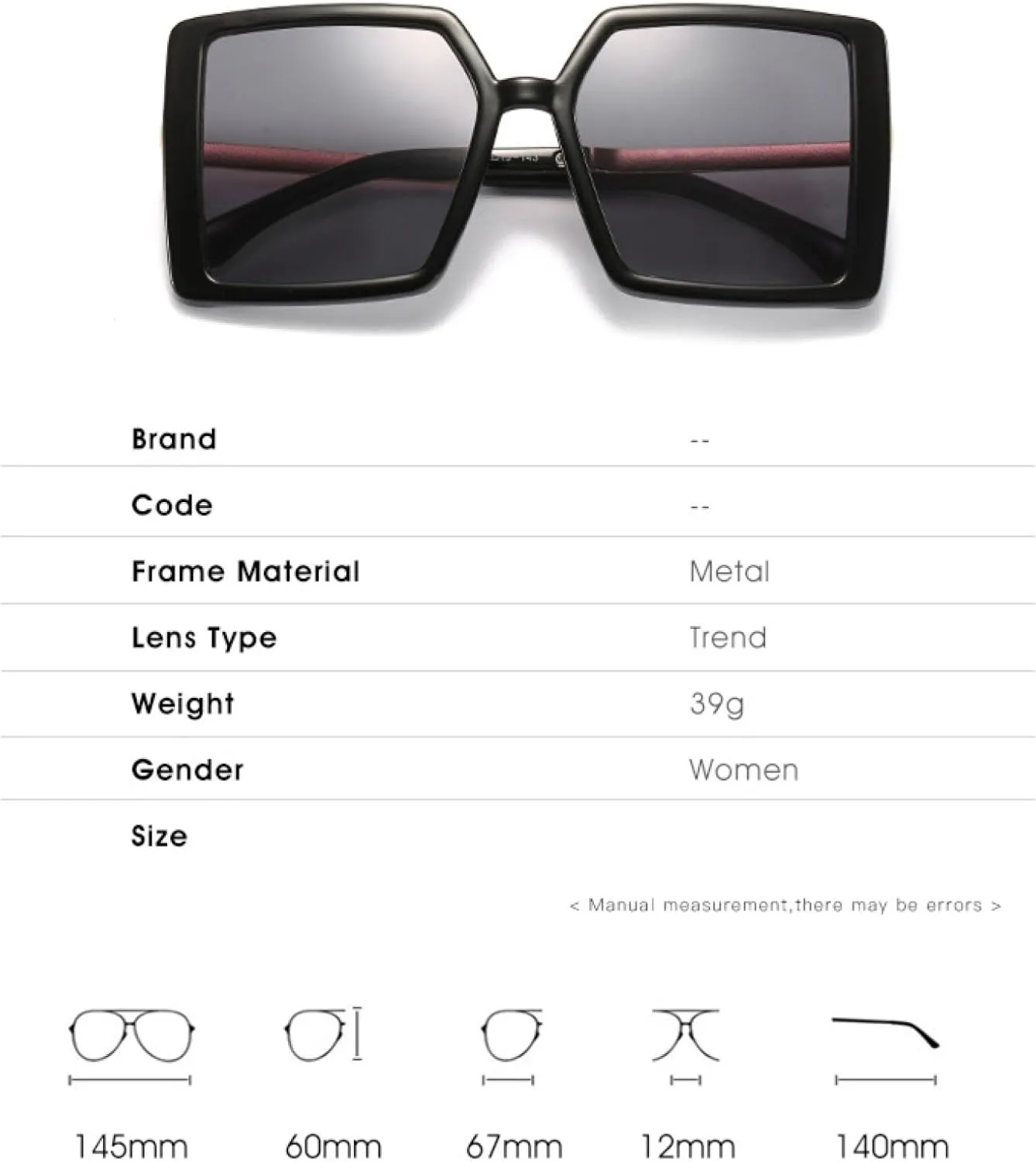 Vintage Oversized Sunglasses Women Men Retro Big Frames Sun Glasses Shade Eyewear Lady Luxury Uv400