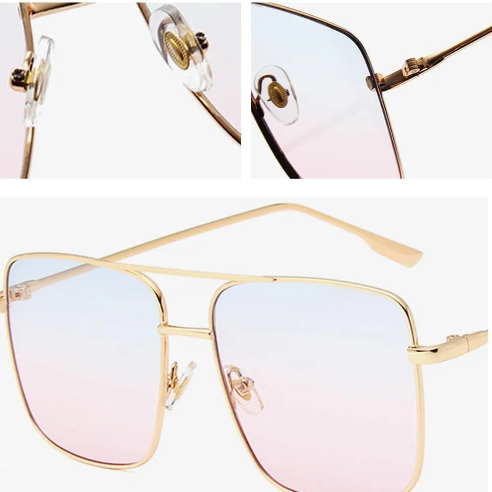 Vintage Sunglasses Women Men Metal Eyewear Men Brown UV400