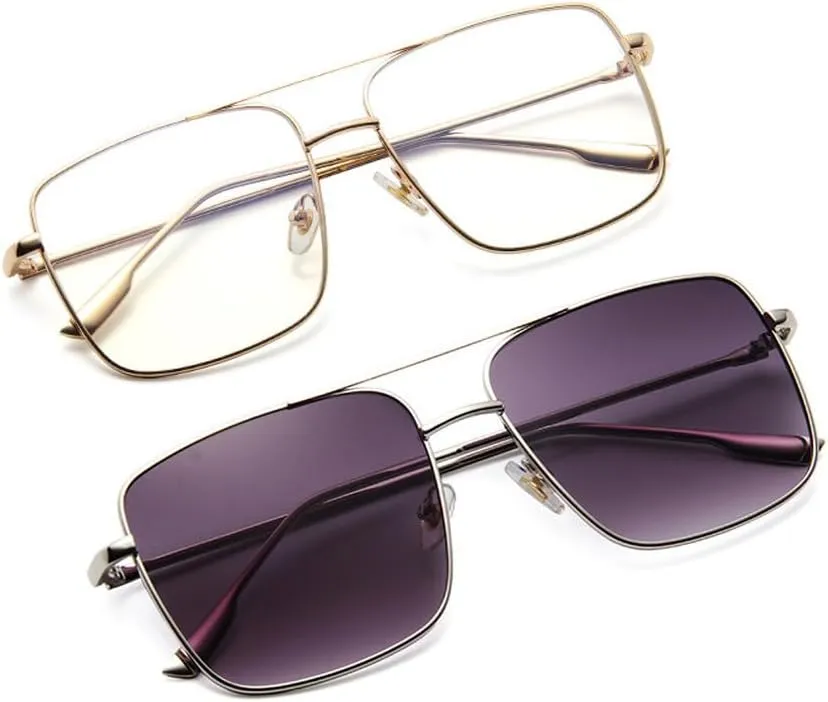 Vintage Sunglasses Women Men Metal Eyewear Men Brown UV400