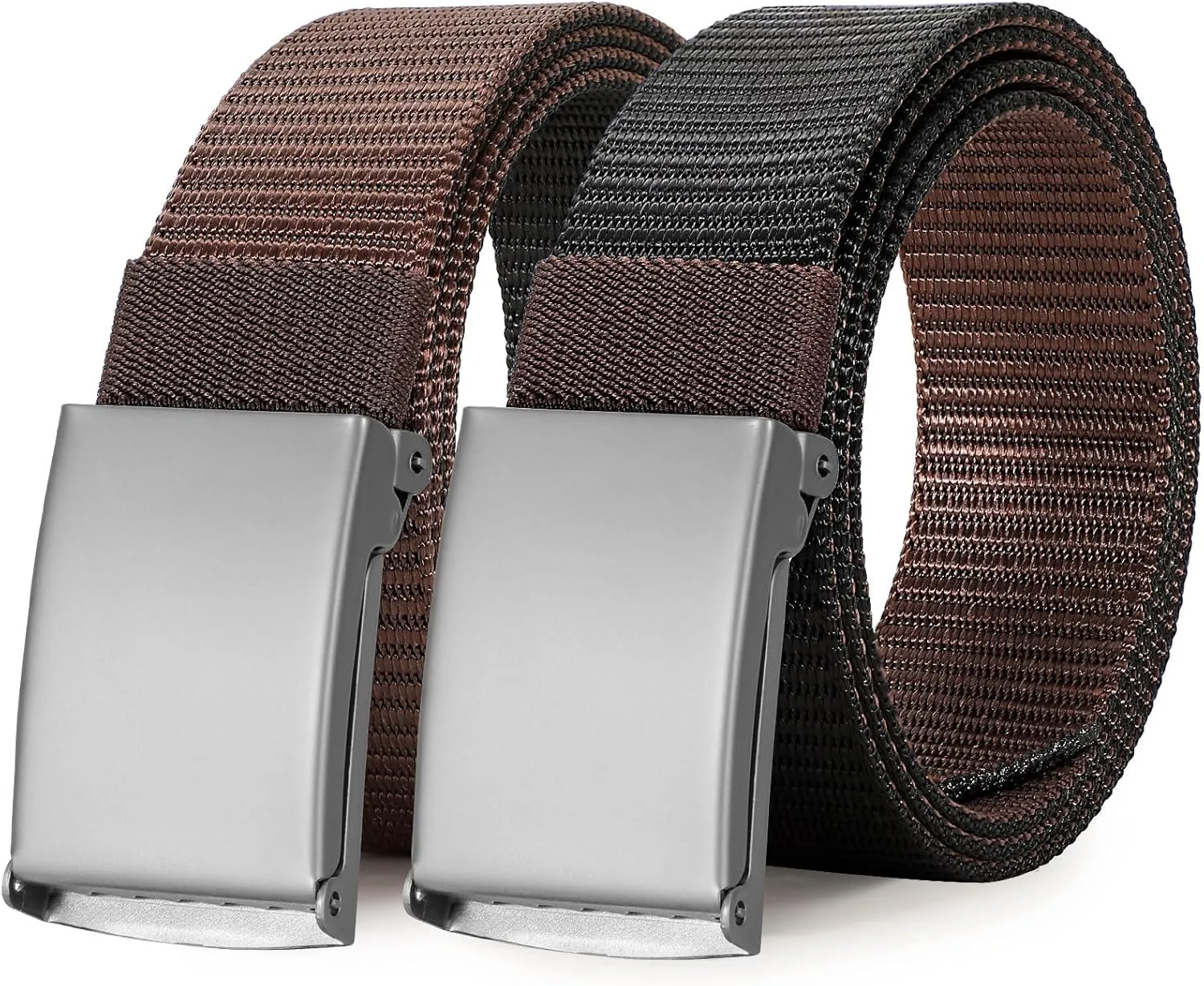 WERFORU Men Tactical Belt Nylon Belt for Men Golf Belt Reversible Belt with Flip-Top Metal Buckle Hiking Work-2-in-1 Belt