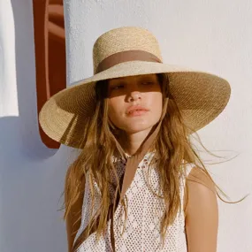 Wide Brim Beach Hats with Ribbon for Women - Sun Hats, Summer Brim, Straw Elodie