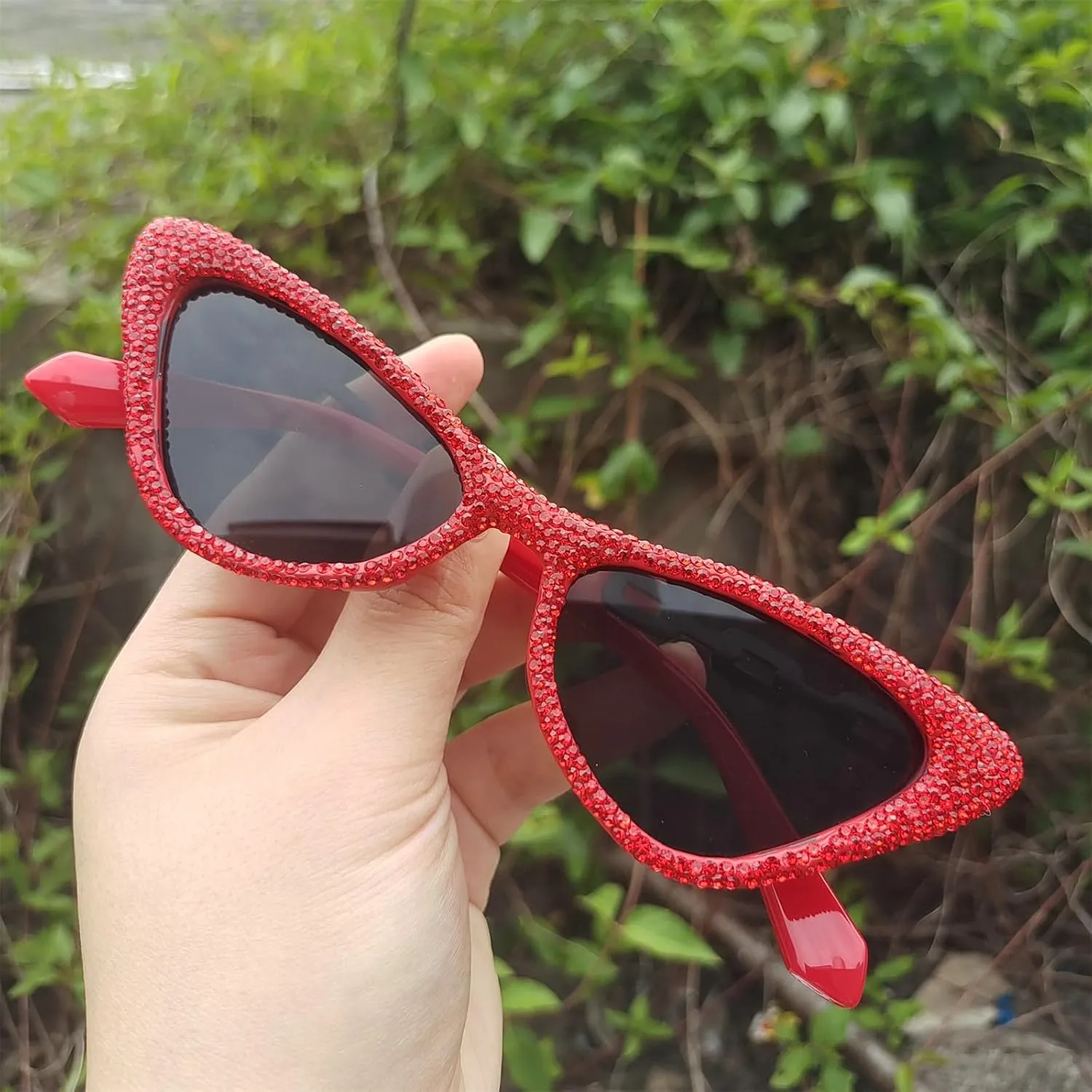 willochra Bling Rhinestones Sunglasses Women Cat Eye Diamond Sun Glasses Female Fashion Square Eyeglasses
