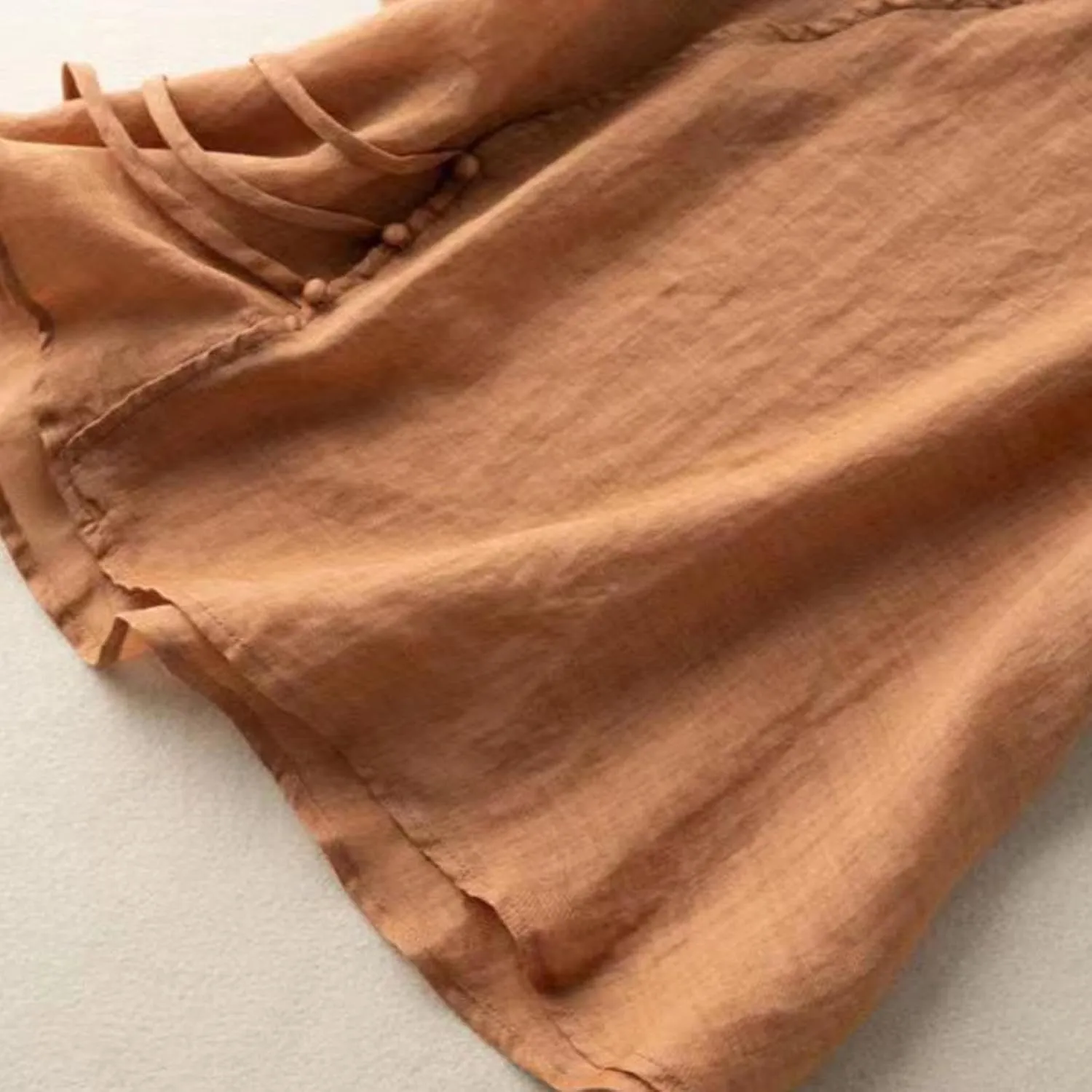 Womens Cotton Linen Elbow Sleeve Shirts Summer Casual Half Sleeve Tops Casual Flowy Plain Tees Loose V Neck Blouse