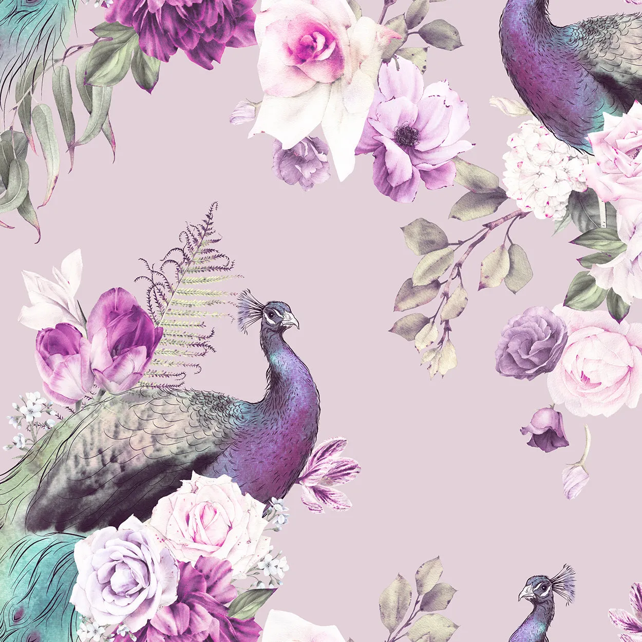 Womens Luxury Pyjama Shirt - Peacock Light Botanicals Collection
